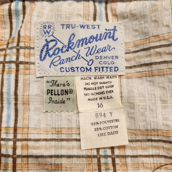 Vintage Rockmount Ranch Wear Western Style Pearl Snap Plaid Shirt Boys Size 16